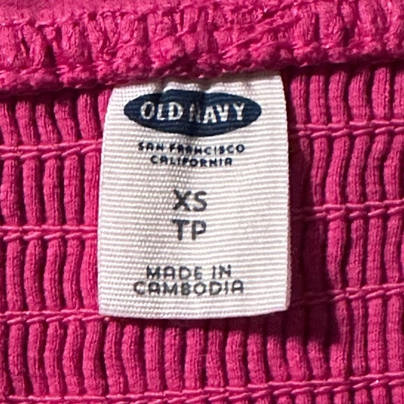 OLD NAVY Pink Fit & Flare Strap Dress Knit Cami Smock Back Criss-Cross Womens XS - Picture 7 of 13